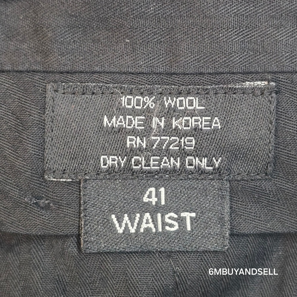 Pronto Uomo Couture Mens 41 Wool Pinstripe Pleated Cuffed Dress Pants Gray - Picture 5 of 15